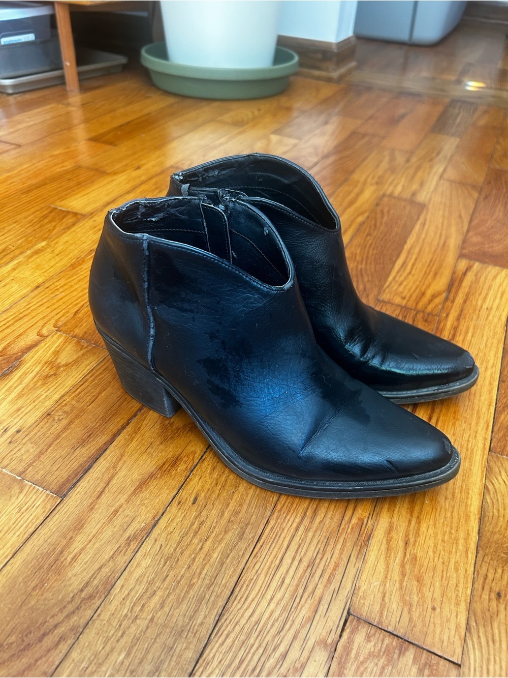 Black Leather Ankle Boots
